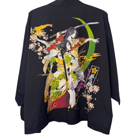 Stand Back black oversized kimono style cardigan size L - Picture 5 of 7